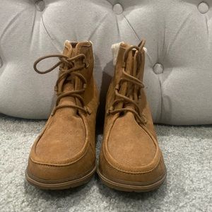 Brown fur booties sz 11